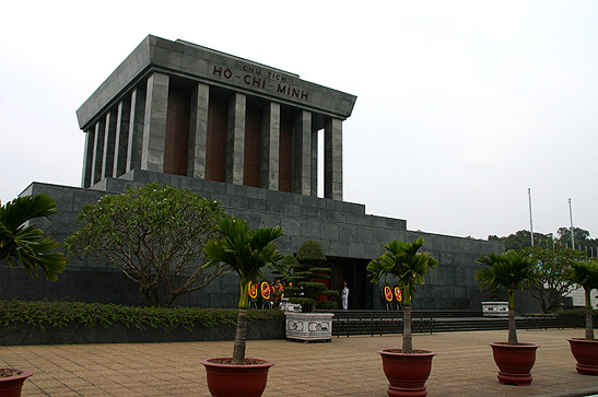 the Ho Chi Minh Mausoleum in Hanoi