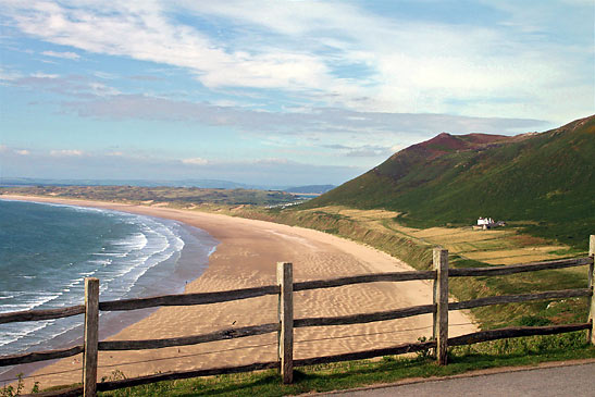 Rhossili Beach at Gower Peninsula, South West Wales