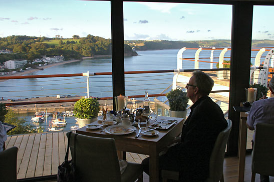 the writer dining at St. Brides Hotel and Spa, Saundersfoot