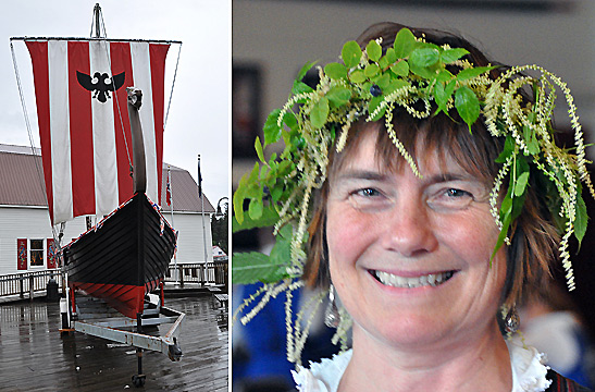 Viking boat and an Alaskan lady