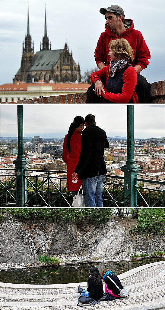 Czech young people relaxingat the grounds of the Spilberk Castle