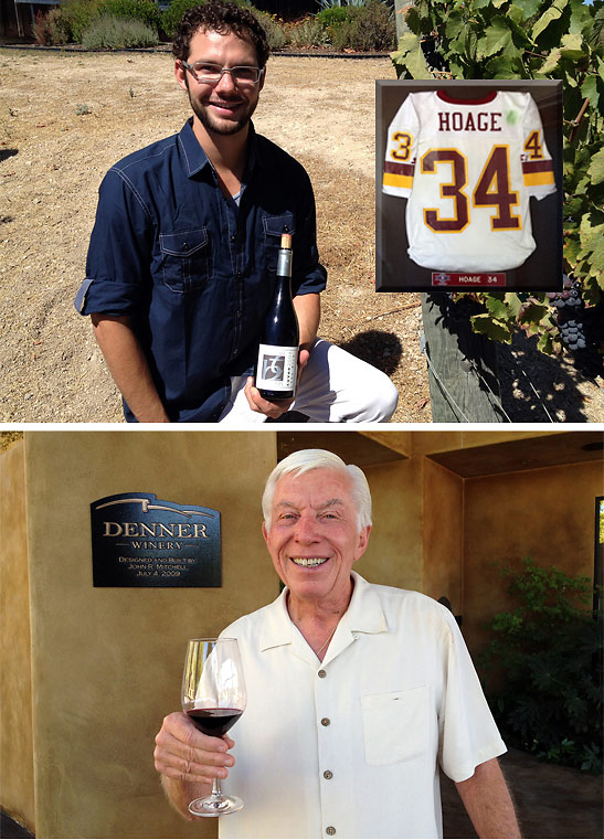 top: Evan Vossler, assistant tasting manager for Terry Hoage's; bottom: winemaker Ron Denner of Denner Vineyards