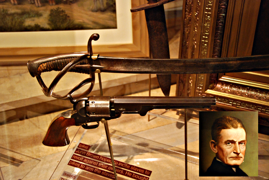 abolitionist John Brown, his sword and Colt revolver at the Kansas Museum of History, Topeka