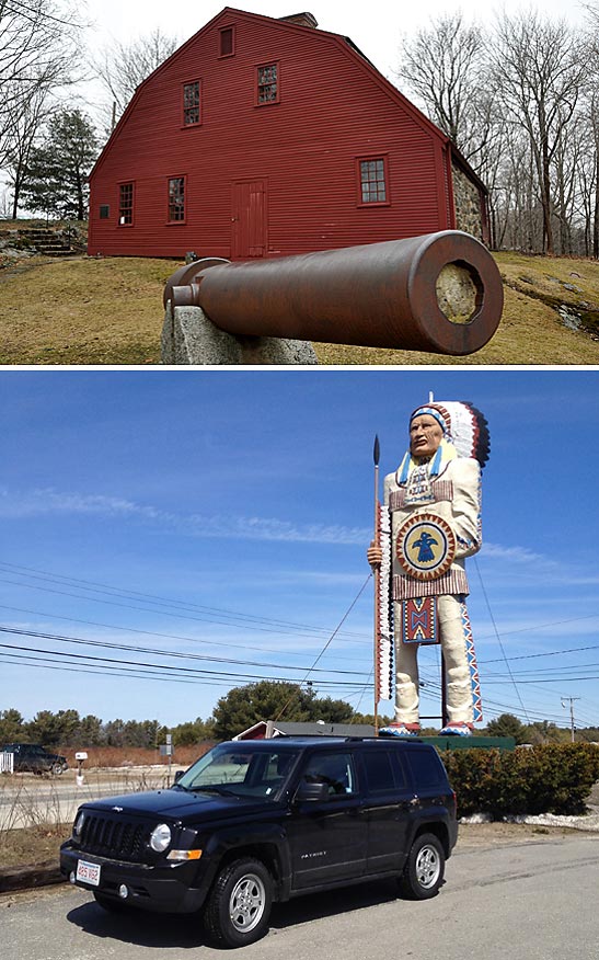 York Old Gaol and the Big Freeport Indian Statue