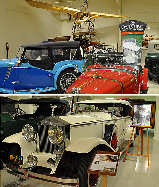 vintage cars at the Owl's Head Museum of Transportation