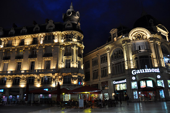 the Place de la Comdie at night