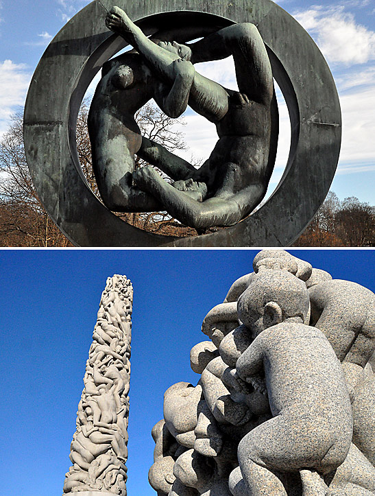 some of the 600 sculptures by Gustav Vigeland at the Vigeland Sculpture Park, Oslo