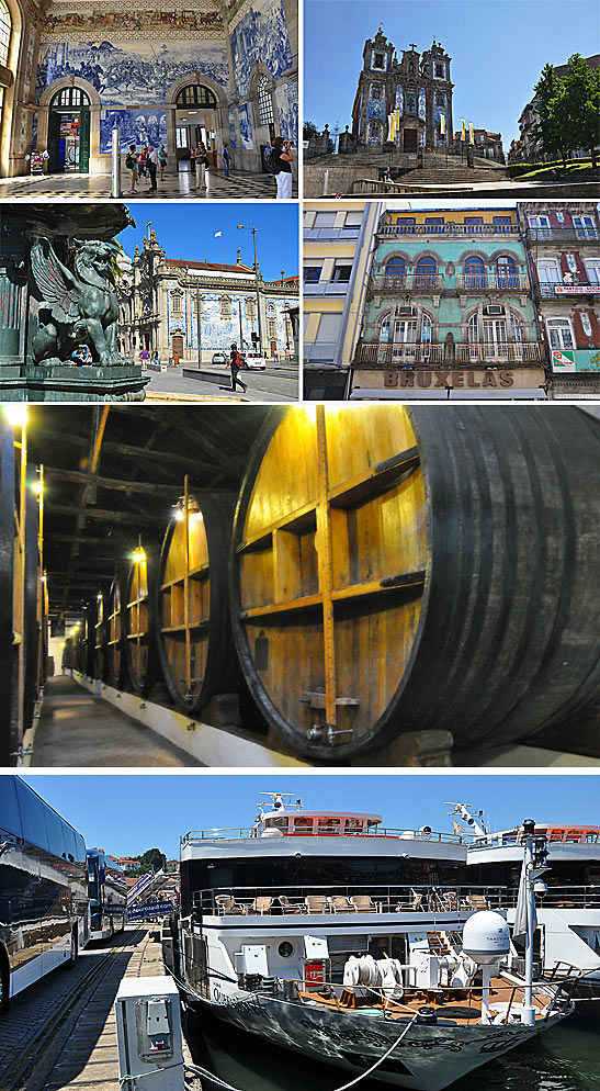 old buildings and port wine lodges in Porto; the Queen Isabel
