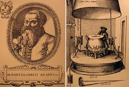 reproduction of part of a series of books by Bartolomeo Scappi in 1574