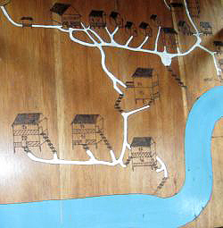 map of Cotococha Amazon Lodge on the Napo River on wooden board