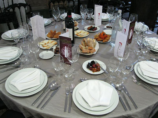 luncheon table set at Herade do Regato, a restaurant in Beira