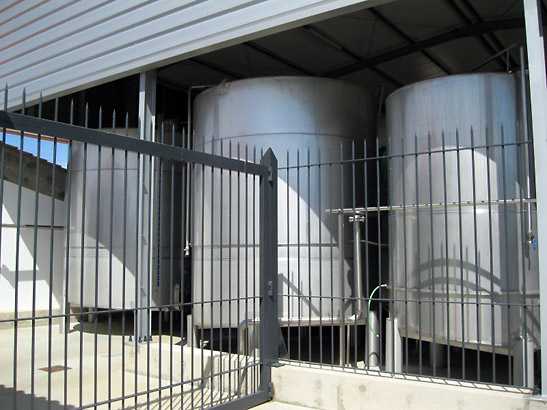 stainless steel fermenting tanks at the Quinta dos Termos winery, Beira