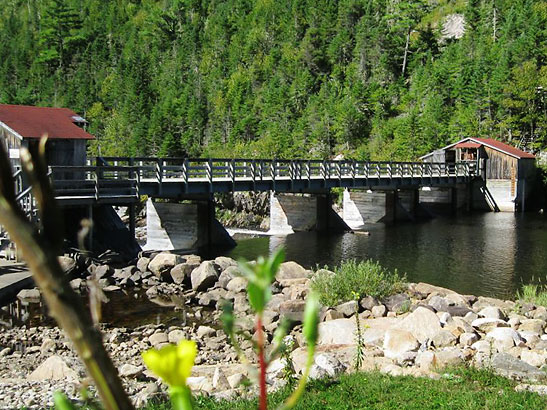 dam near an old logging camp at the Parc National des Hautes-Gorges-de-la-Rivere-Malbaie, Charlevoix