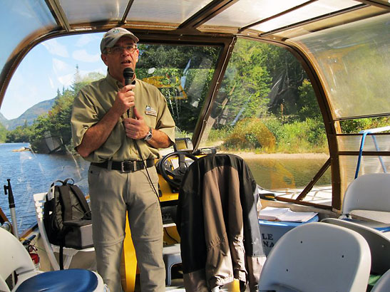 Captain Mario Lacroix aboard the sightseeing boat Le Menaud