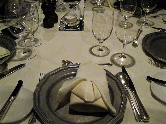 dining set at the L'Auberge des 3 Canards, Charlevoix, Quebec