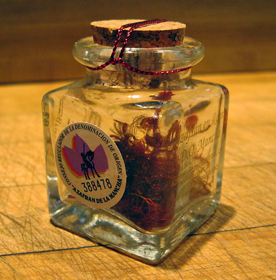 small bottle of saffron from central Spain