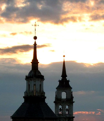 church spires in Alcala, Spain