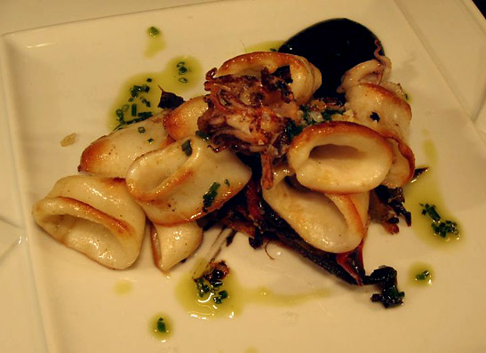 squid entree at the Parador de Alcala de Henares by Chef Jorge Sanshez Mutas
