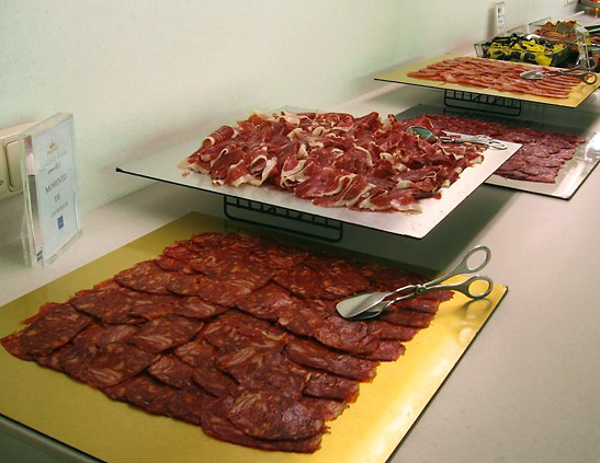 part of the huge breakfast buffet served at the Parador de Alcala de Henares