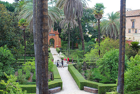 the gardens at Alcazar
