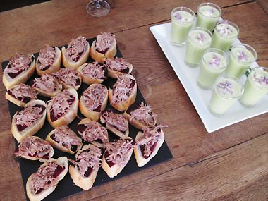 appetizers prepared for guests by Daniella Fresne