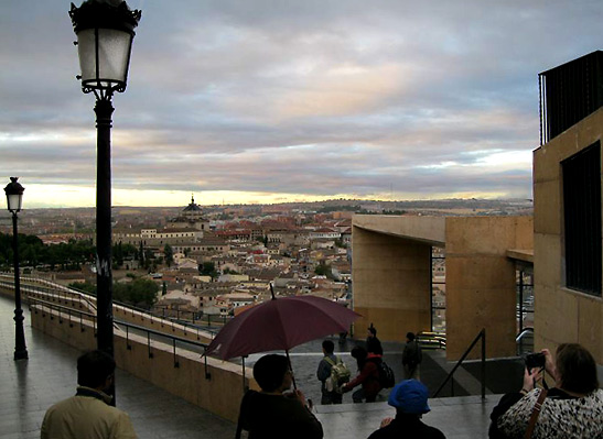 entrance to new escalator atop Toledo's ancient walls