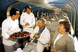 snacks being served to passengers aboard the GoldLeaf service