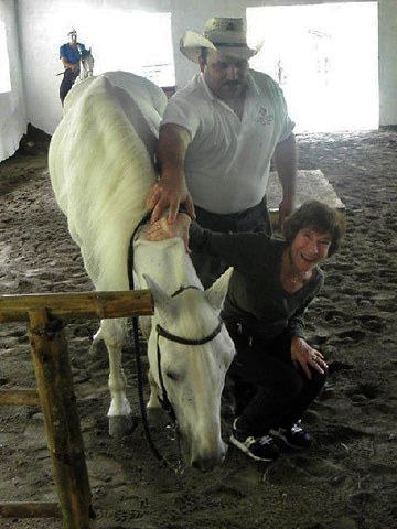 writer with resident show horse of a restaurant owner