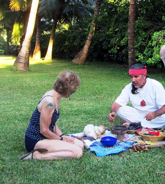 Shaman Jesus Eduardo explaining the basics of Temazcal