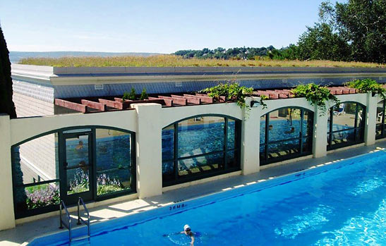 spa with green roof