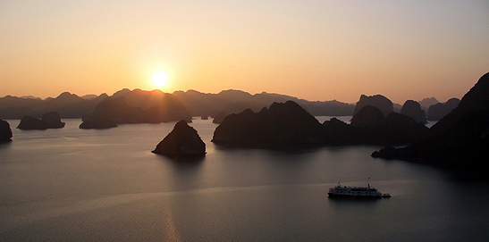 sunset at Halong Bay