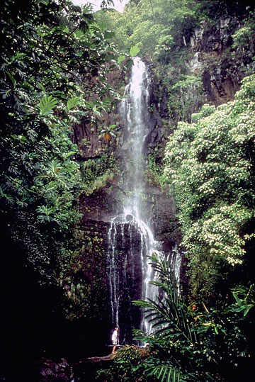 one of the waterfalls along the Hana Highway, Maui, Hawaii