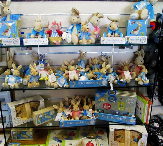 Peter Rabbit stuffed toys at a store