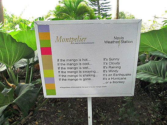 sign at Montpelier Plantation and Beach, Nevis Island