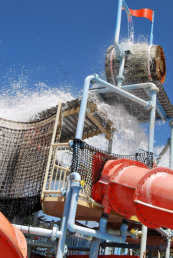 barrel tipping over at Waterpark