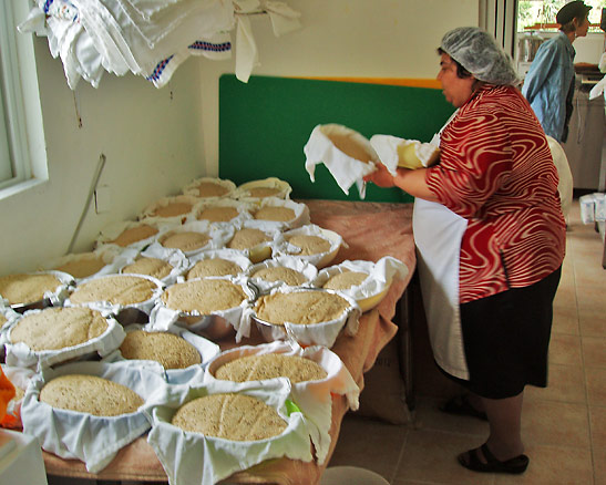 preparing cakes for a church social at the Appolonia Bakery