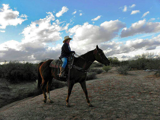 writer on a Quarterhorse