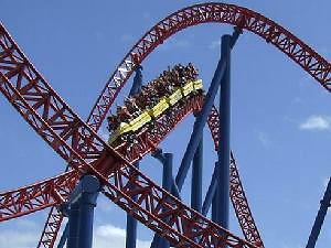 roller coaster at a theme park