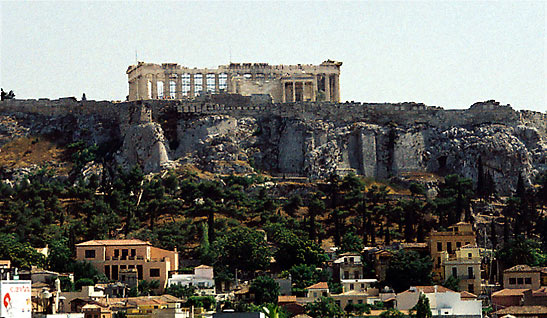 the Parthenon overlookign Athens 