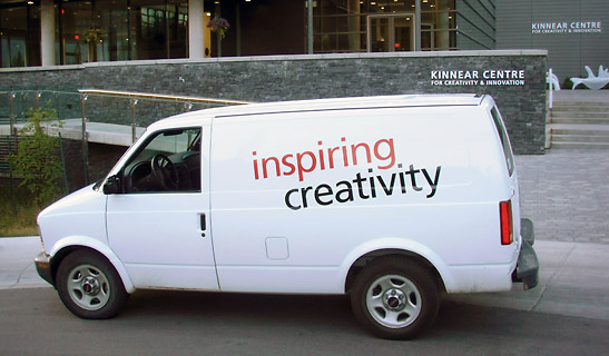 employee van at the Kinnear Centre for Creativity and Innovation