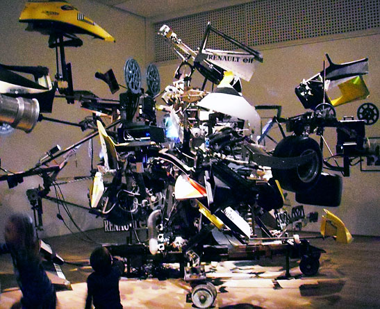 one of Jean Tinguelys machines at the Tinguely Museum