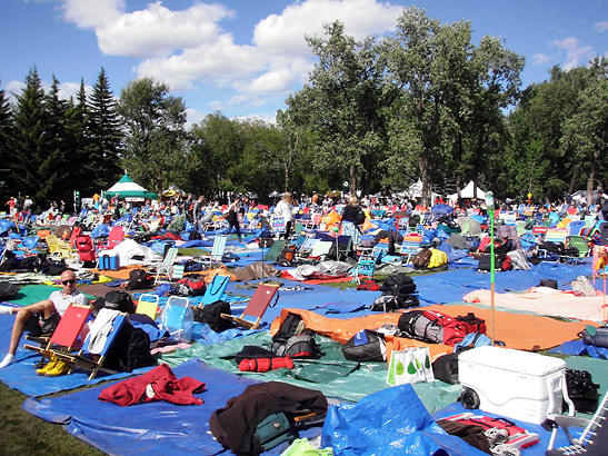 audience area before the main stage at the Calgary Folk Fest