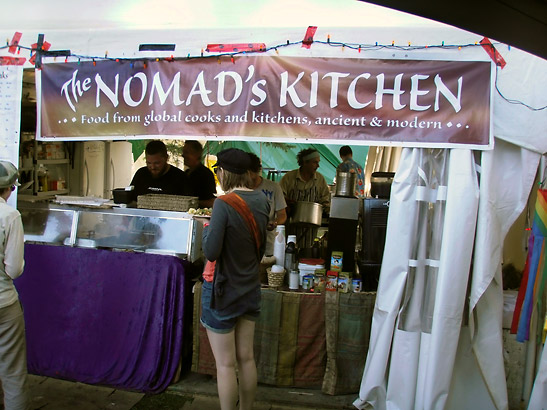 the Nomad's Kitchen presents a wide variety of dishes at the Calgary Folk Fest