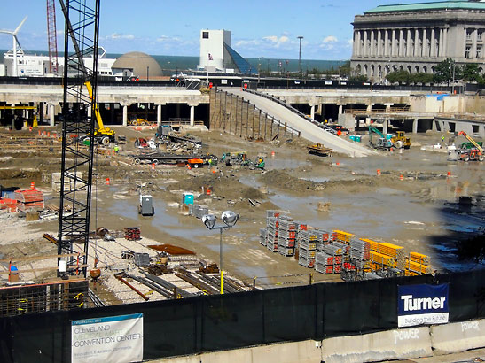 new building project site at Cleveland, Ohio