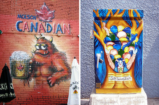 colorful art work along Whyte Avenue, Edmonton