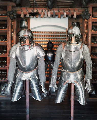 two sets of armor at the Styrian Armoury in Graz