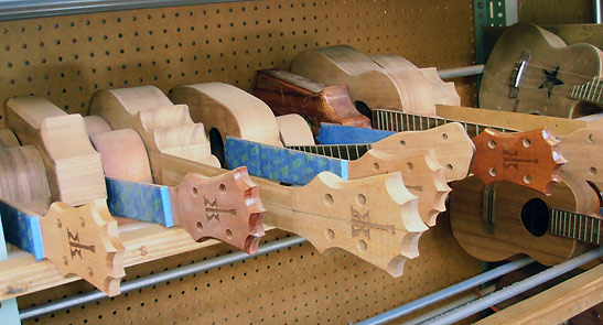 ukeleles being made at the KoAloha ukulele factory