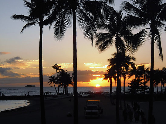sunset in Honolulu