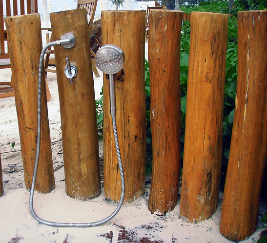 shower by the beach, Riviera Maya, Mexico