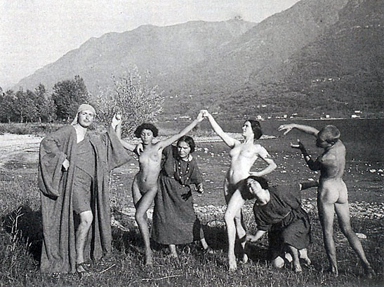 nudists at Monte Verita in the early 20th century